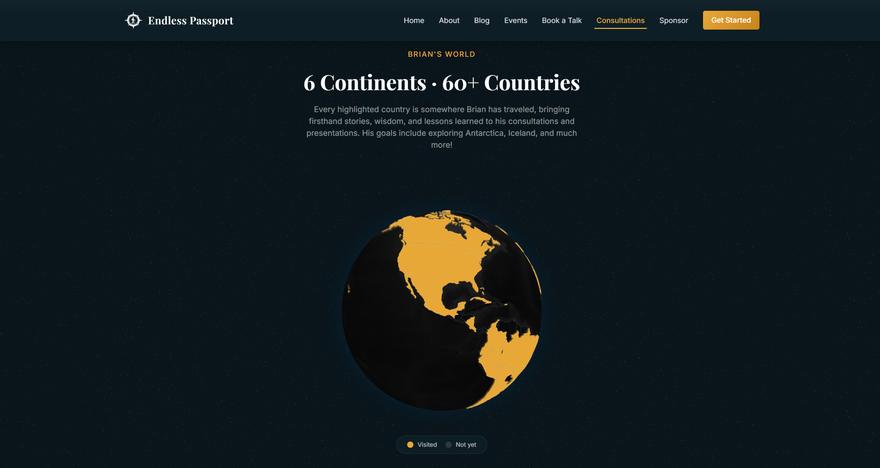 The Endless Passport website built by FreeSite Company